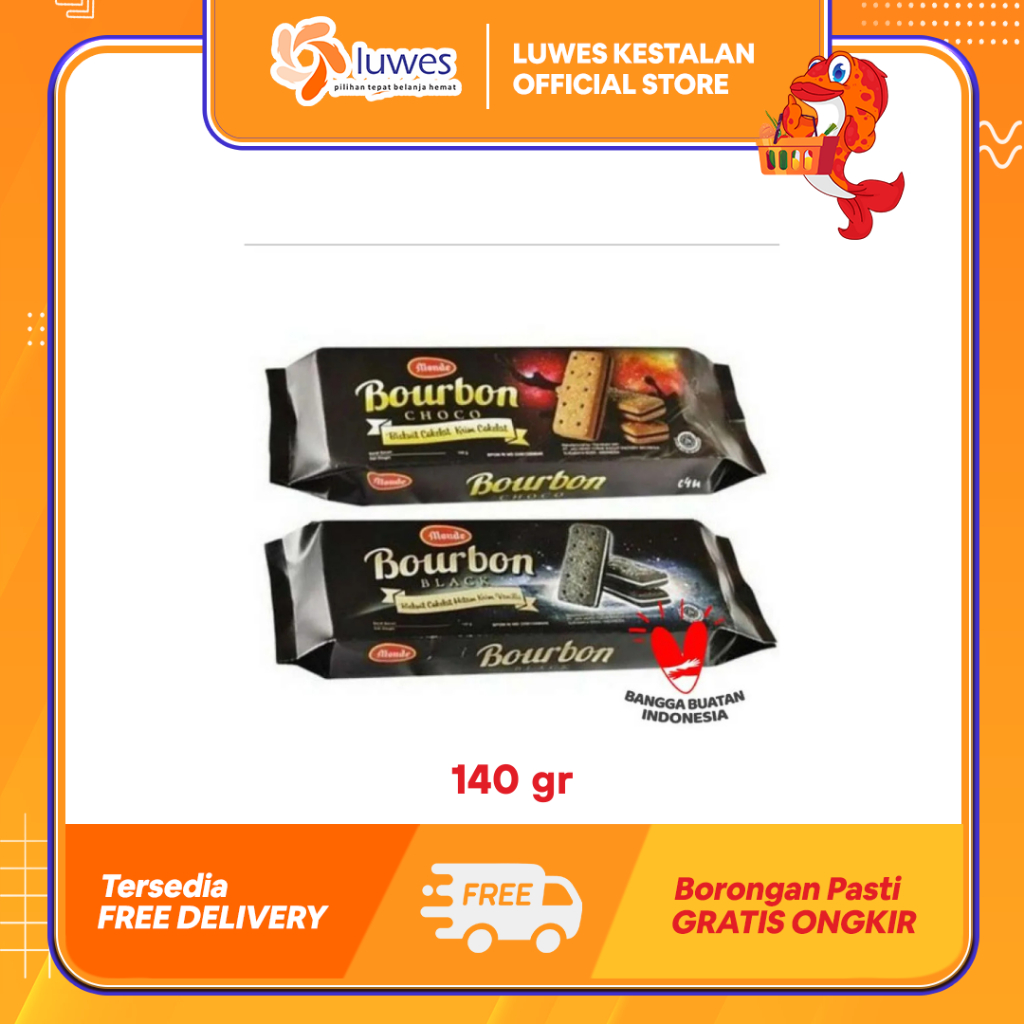 

Monde Bourbon Snack Biskuit 140gr Bourbon Choco / Bourbon Black Biskuit Yang Lembut Ketika Dimakan