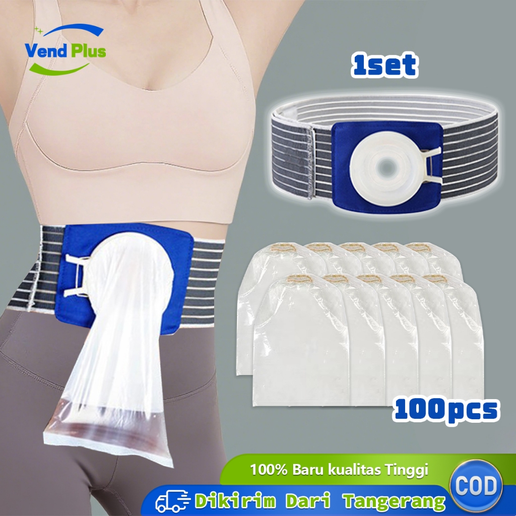 100pcs Sabuk Colostomy Bag Ostomy Bag Dewasa Adjustable Kolostomi Bag Kantong Colostomy Stoma Bag