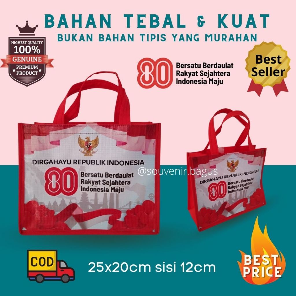 

Tas Souvenir 17 Agustus Dirgahayu RI Tahun tas lomba 17an Bersatu Berdaulat untuk Indonesia Maju