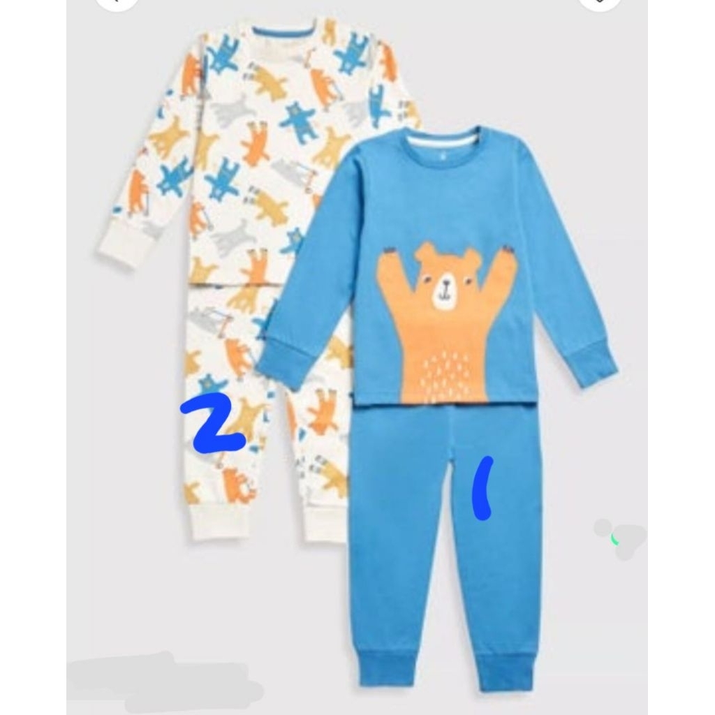 MOTHERCARE PYJAMAS BEAR MOTIF 2