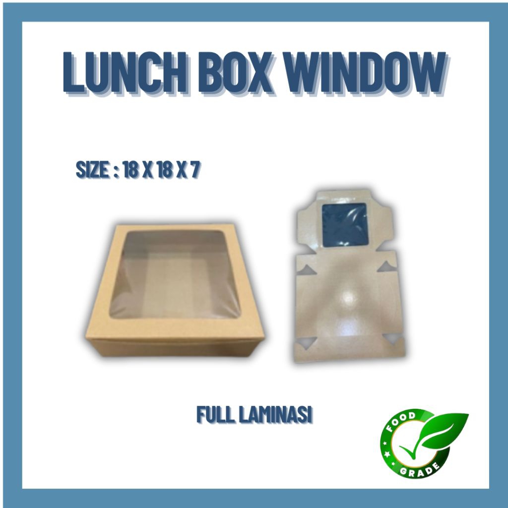 DUS LUNCH BOX WINDOW CRAFT - UKURAN 18X7CM - KOTAK NASI WINDOW PREMIUM - FULL LAMINASI