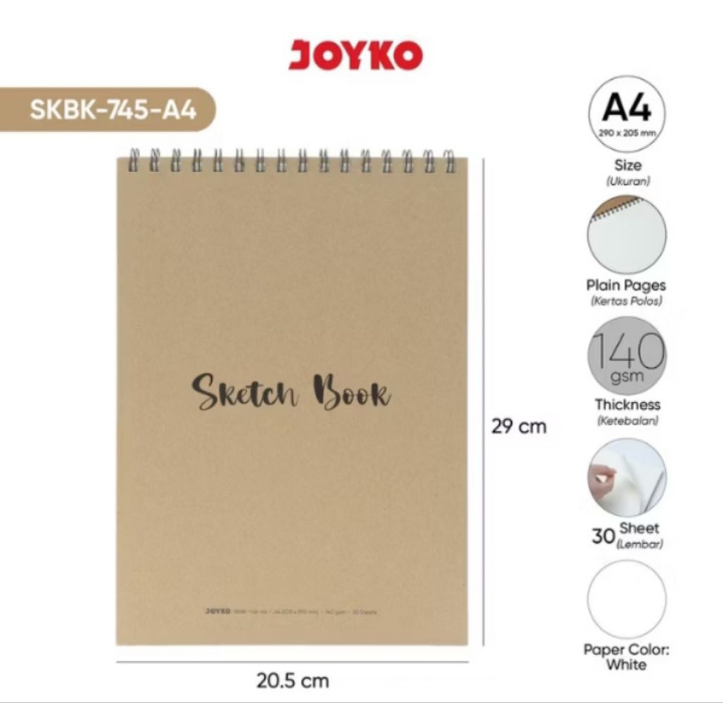 

BUKU SKETCHBOOK A4 JOYKO SKBK-745-A4 VERTIKAL