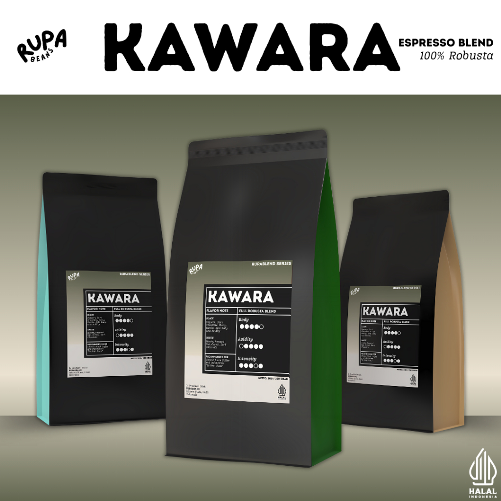 

Blend Es Kopi Susu KAWARA by Rupa Beans (100% Premium Robusta Coffee Beans - Espresso Roast)