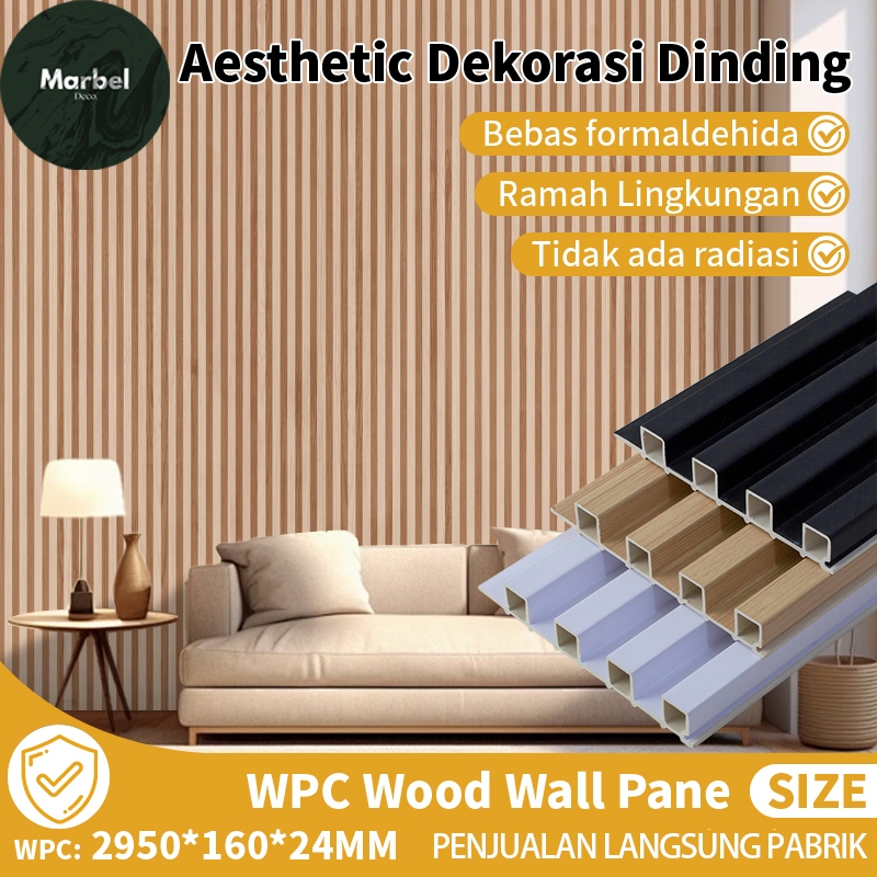 【3lembar6 lembar10 lembar20 lembar】WPC Wood Wall Panel PVC Dekorasi Dinding Wallpanel Pengganti Stik