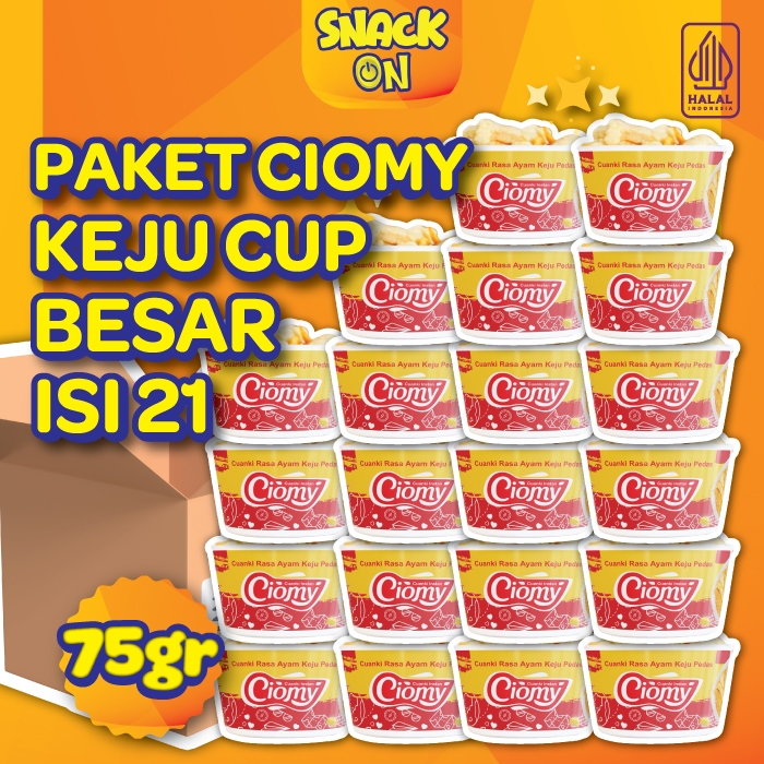

Paket Ciomy Cuanki Ayam Keju Pedas Cup Besar isi 21 pcs
