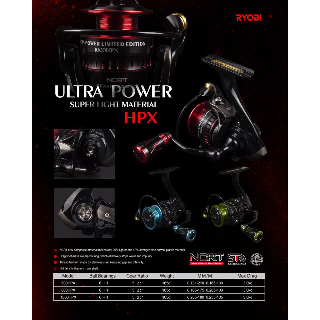 REEL RYOBI ULTRA POWER HPX 500,800