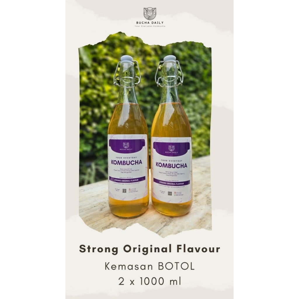 

[2 botol STRONG] Kombucha STRONG Original Flavour 2 x 1000 ml