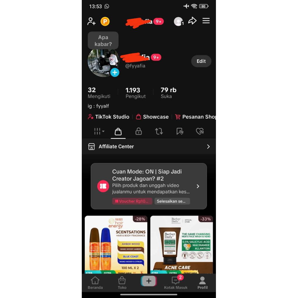 AKUN TIKTOK Affiliate ON Live ON Live Game ON Live Obrolan ON