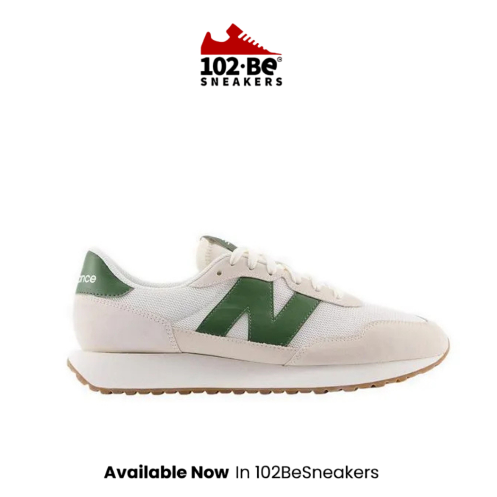 Sepatu NB 237 Men's Sneakers Shoes - White/Green Original