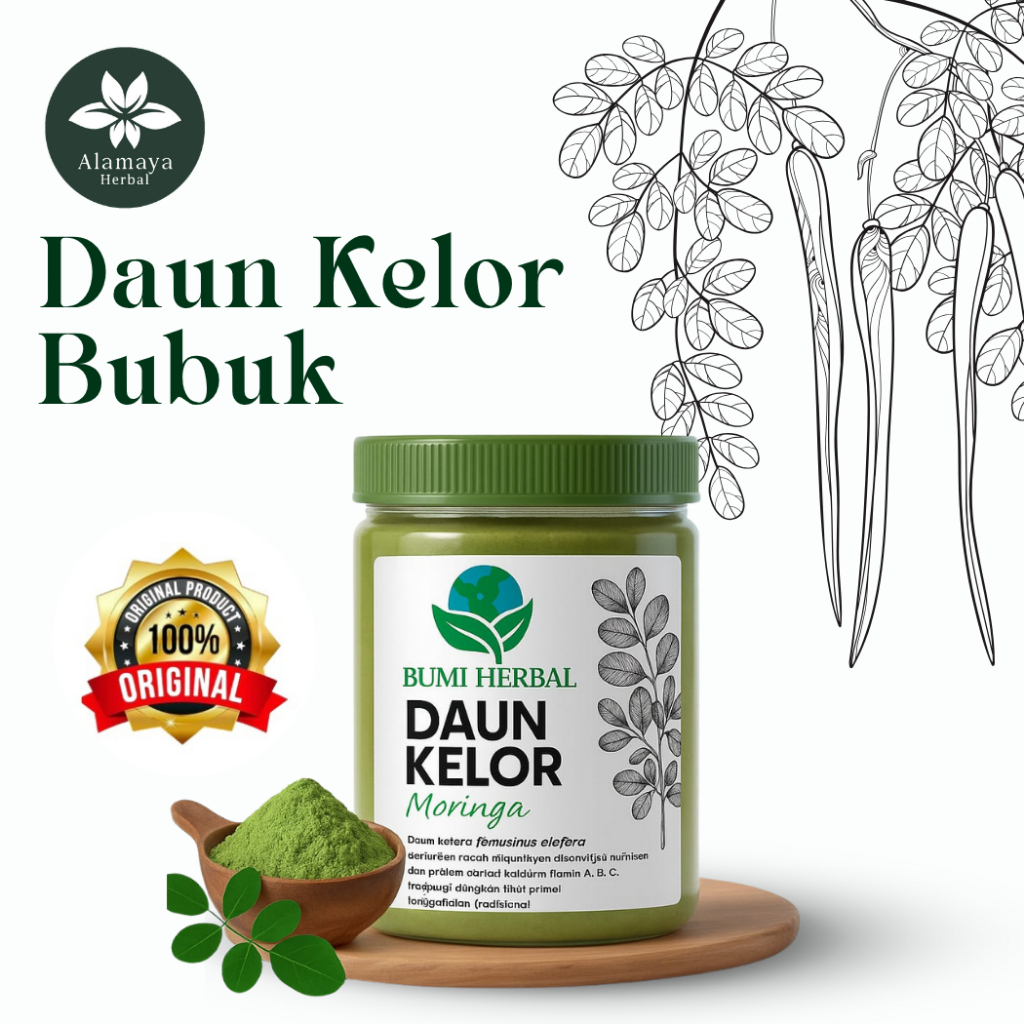 

Bubuk Daun Kelor Murni Serbuk Organik 450 Gr Premium Moringa Powder Original Super Halus