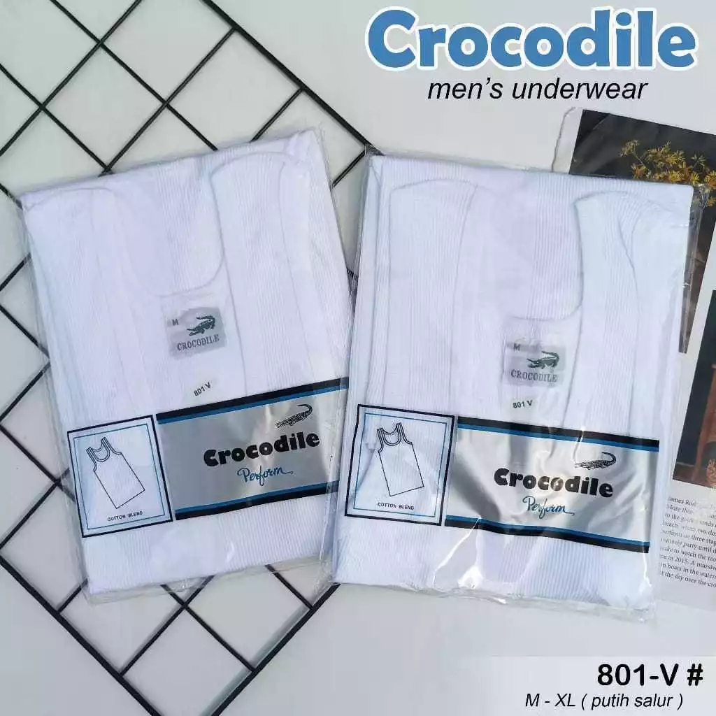 ( 1 Pcs ) Kaos Singlet crocodile pria model kutang | Singlet Pria CROCODILE ORIGINAL 100%