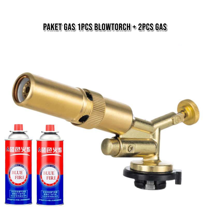 Single Flamegun Torch (Blowtorch Satuan) / Sepaket Kepala Gas Torch Kuningan + Tabung Gas Portable