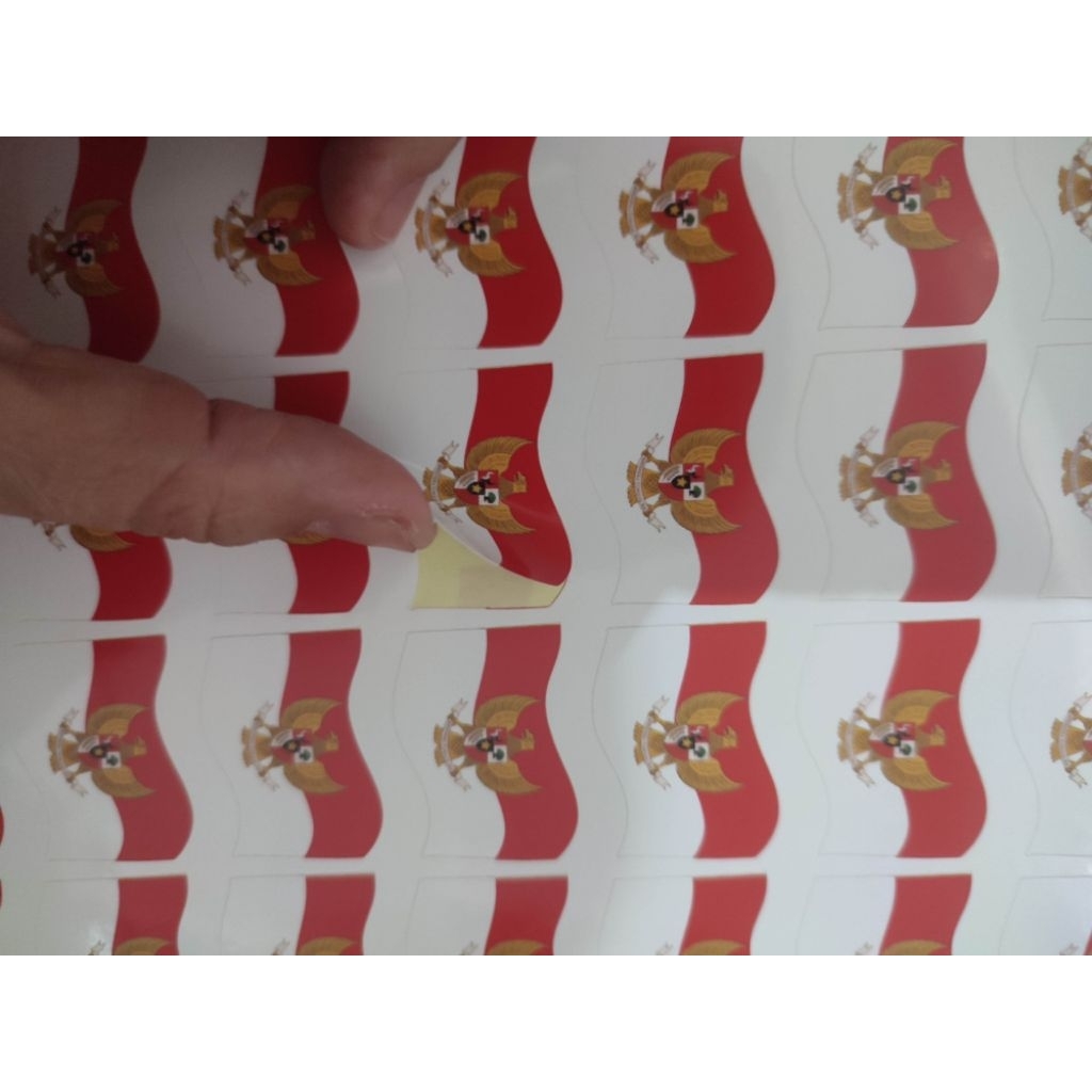 

promo stiker bendera merah putih isi 100pcs sudah cutting tinggal tempel, stiker 17 agustusan