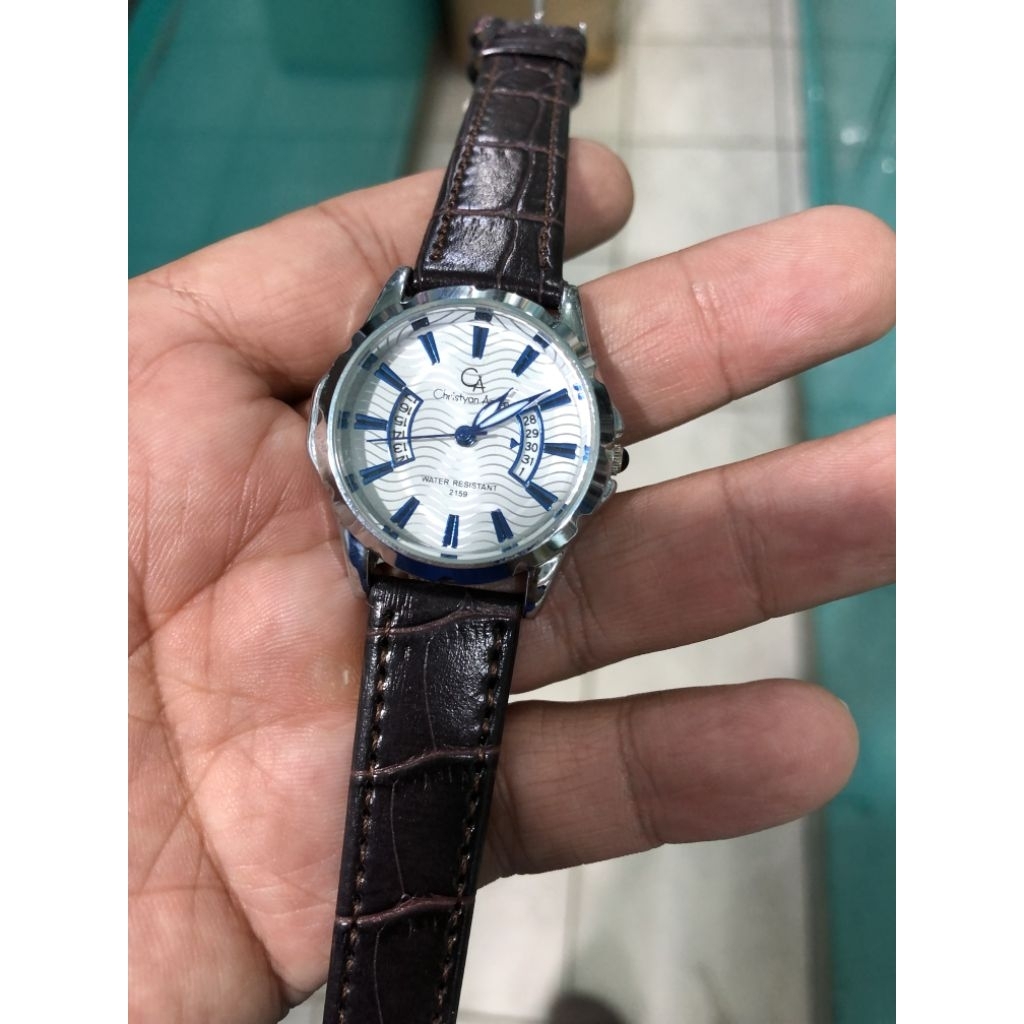 jam tangan wanita quartz stenlis steel anti karat fashionable sporty christian arden