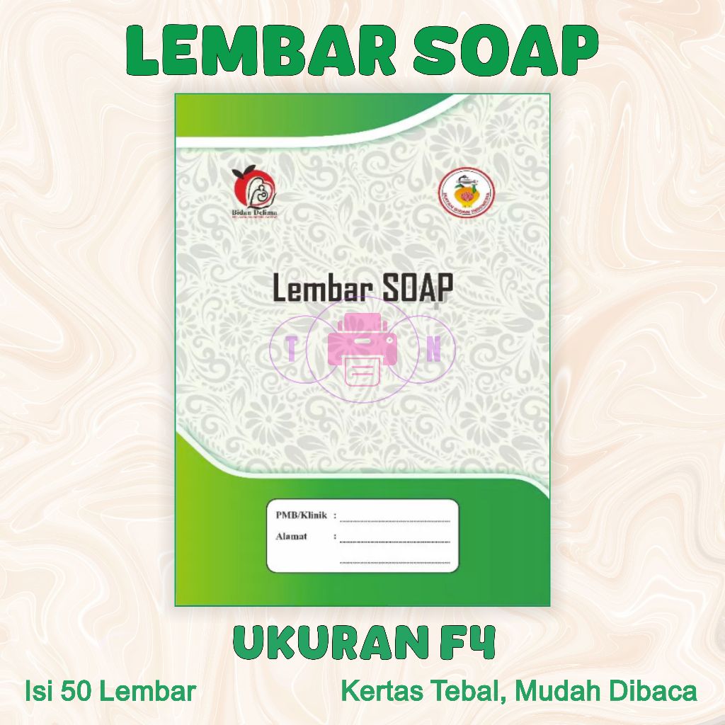 

Lembar SOAP Pasien Buku Catatan Medis Folio Isi 50 Lembar