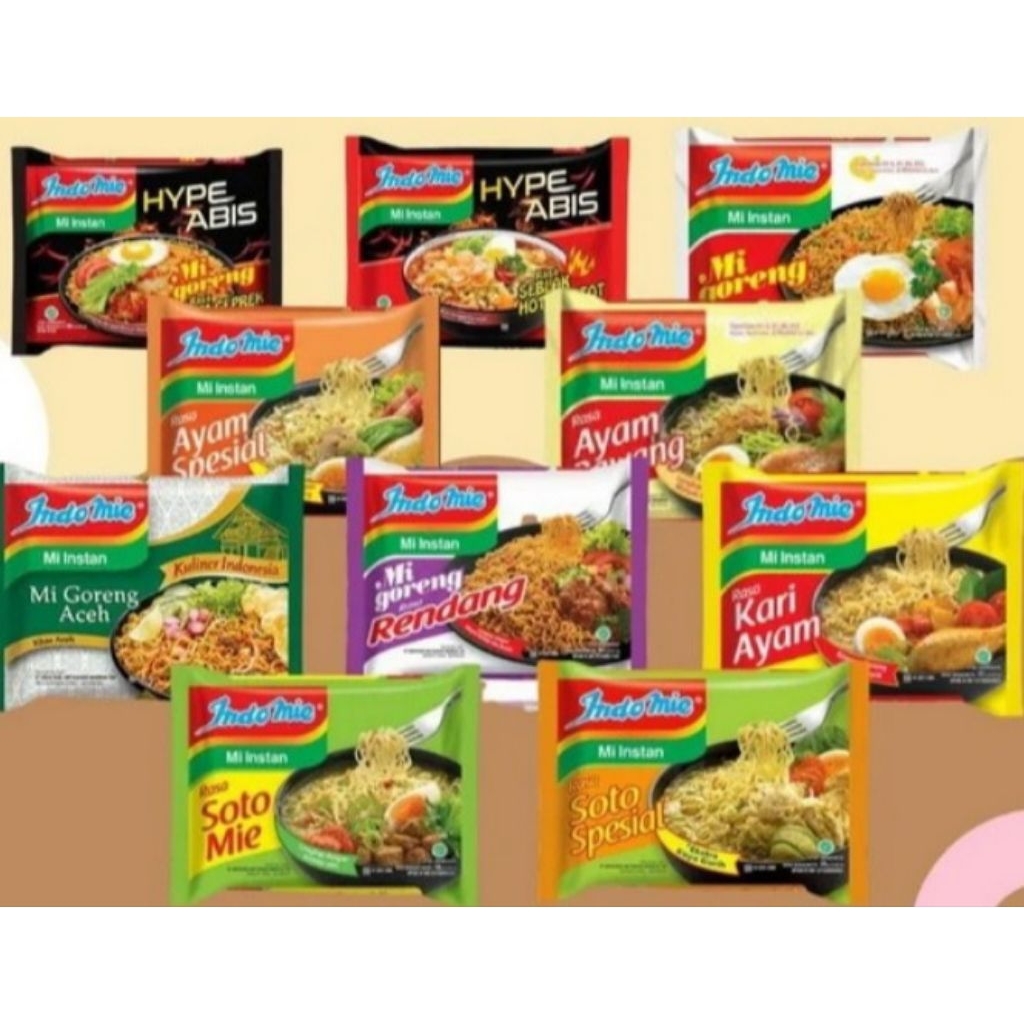 

INDOMIE ALL VARIAN RASA (Goreng/Rendang/Ayam Bawang/Ayam Special/Soto/dsb)