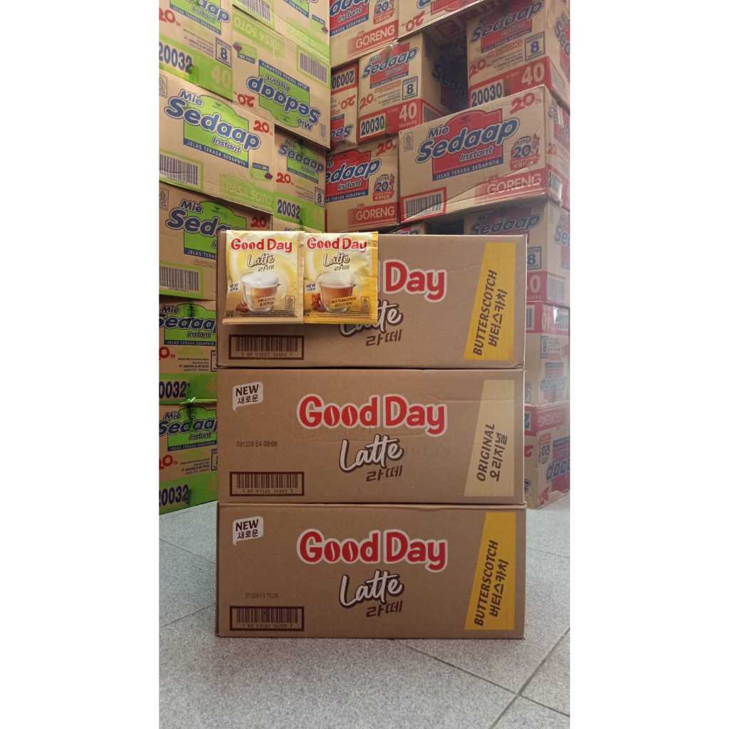 

Goodday Latte Butterscotch & Original 1 Karton isi 12 Renceng