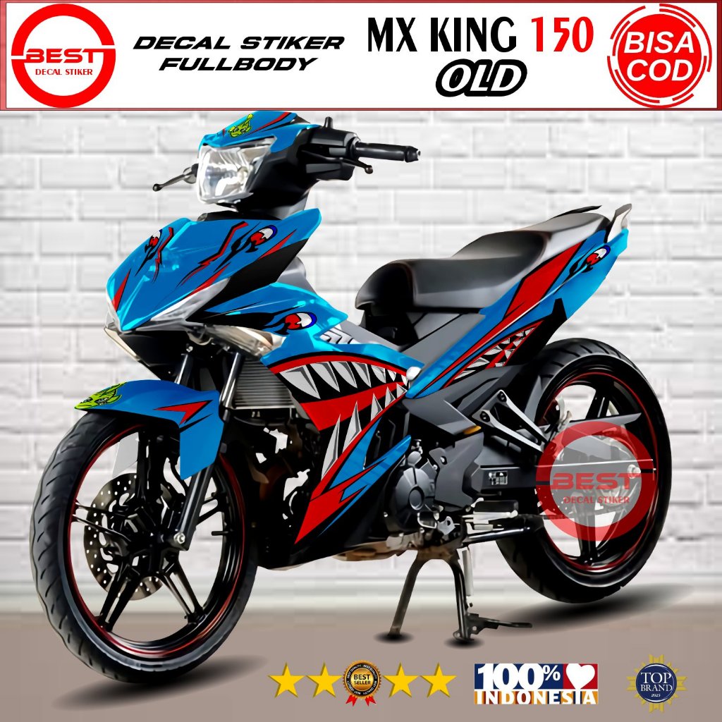 Decal MX King 150 Old Fullbody Desain Shark - Variasi Decal Stiker Full Body MX King 150 Old Keren