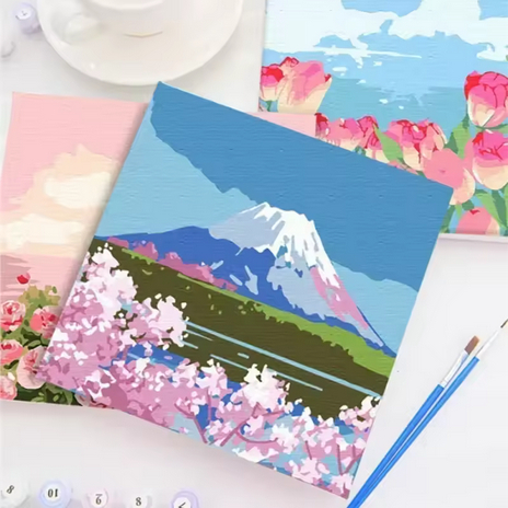 

Set Lukis Paint By Number 30x30cm/ Kanvas Tema Landscape Aesthetic Dengan Bingkai Dan Peralatan Lengkap