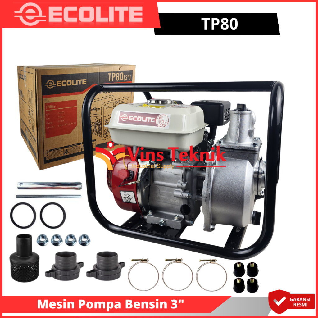 ECOLITE TP80 Mesin Pompa Air Irigasi Waterpump Alkon 3inch Alkon Pompa Air 3 inch TP 80