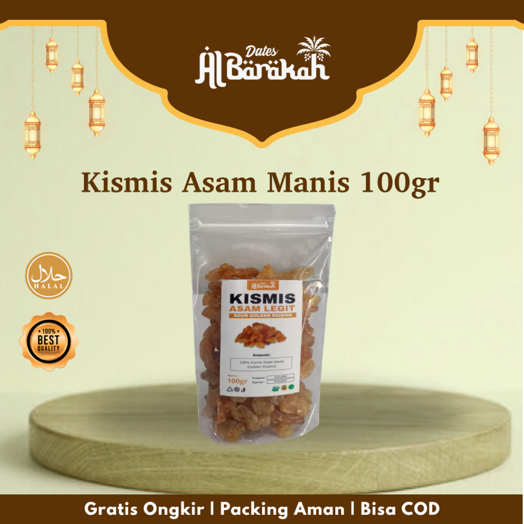 

Kismis Asam Manis Golden Raisins Premium Kemasan 100gr Camilan Sehat Superfood
