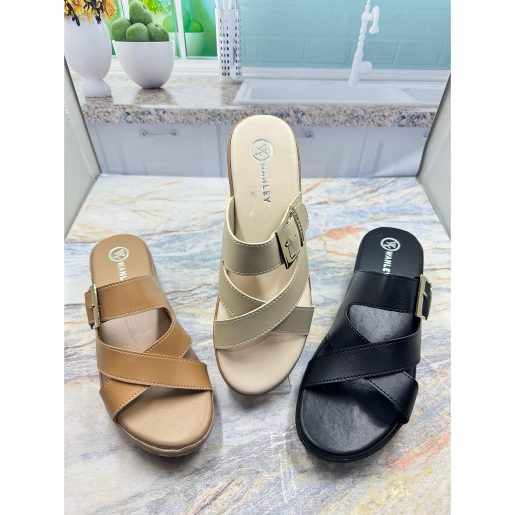 WANLEY Sendal Wanita Wedges 5cm#HRNT 13