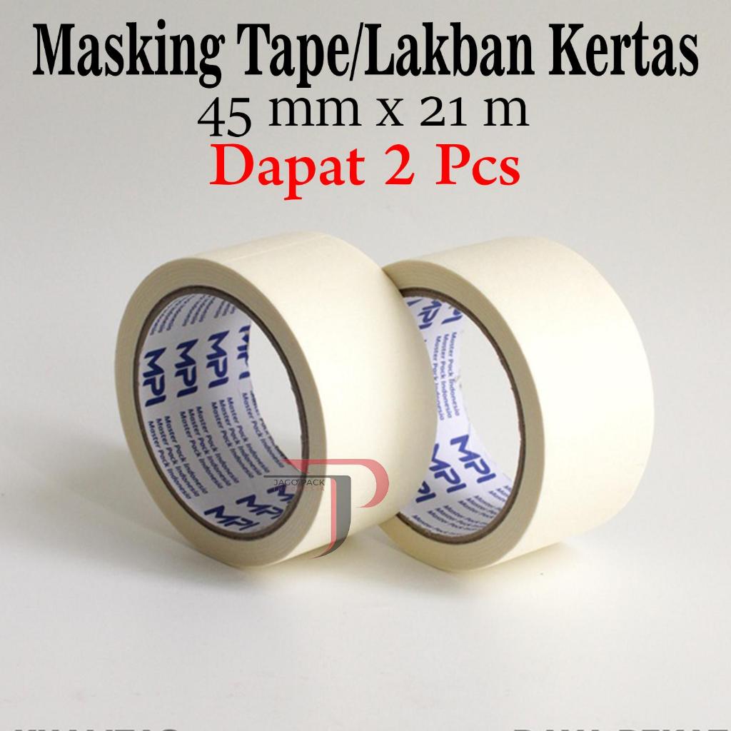 

2 PCS - Lakban Kertas 45 mm x 21 Meter - Masking Tape 21 Meter
