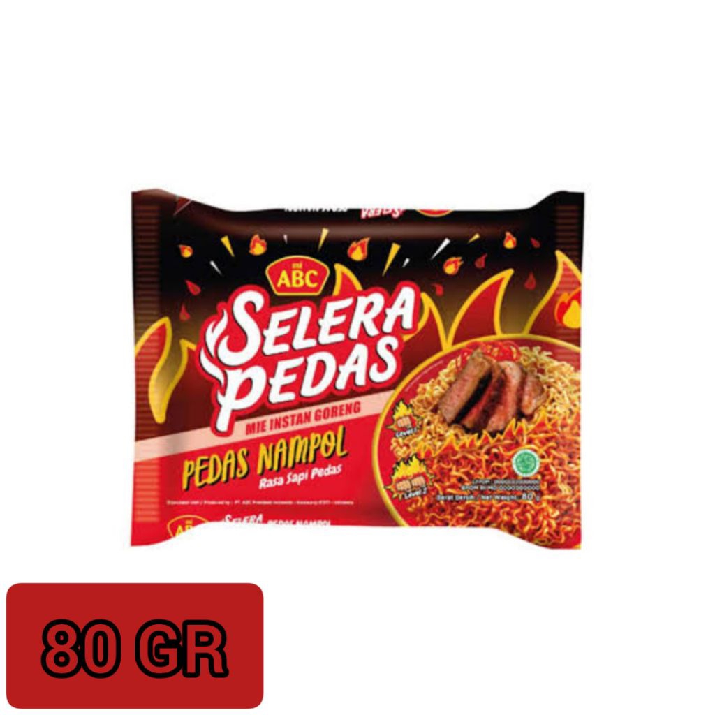 

Mi ABC Selera Pedas Goreng Rasa Sapi Pedas/80 GR