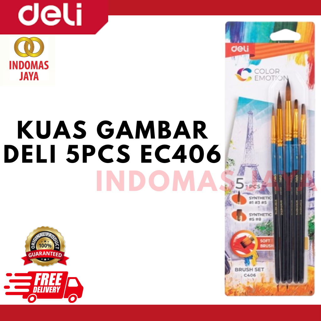 

Deli Kuas Lukis Bulat dan Datar / Rounded and Flat Brush Elastis dan Lembut ec406