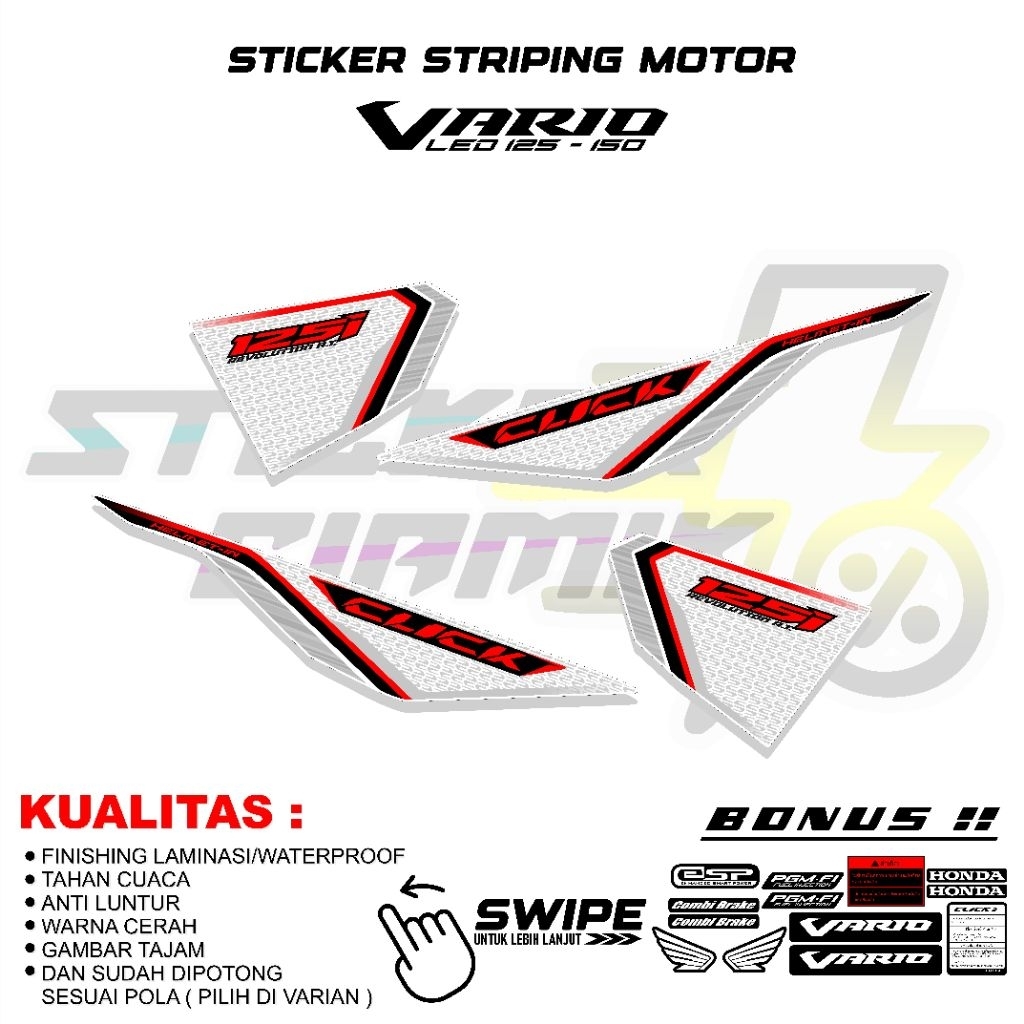 STRIPING VARIO LED 125 150 STIKER HONDA CLICK STICKER PNP VARIASI MODIFIKASI MOTOR