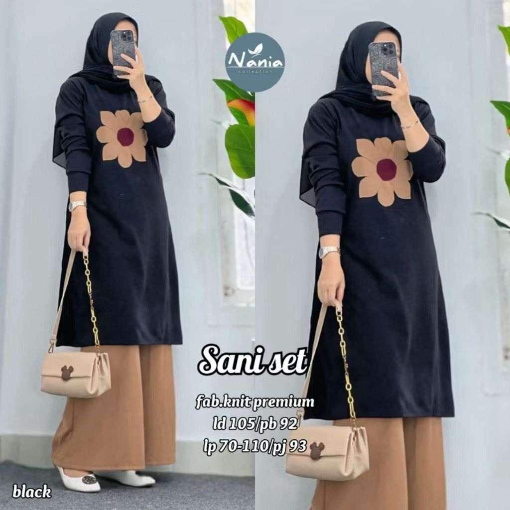 Sani Set Baju Wanita Set Rok Baju Knit Set Rok Setelan Baju Wanita Fashion Muslim