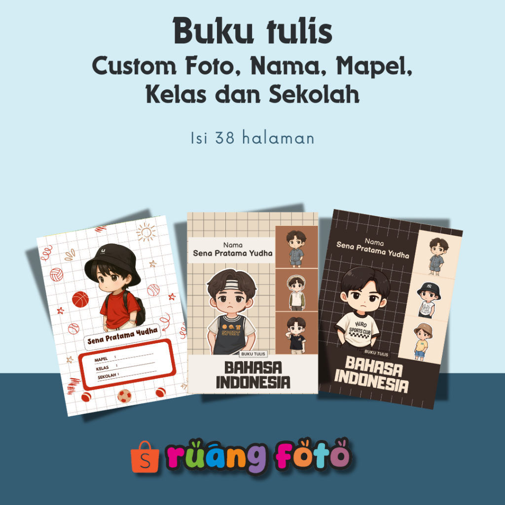 

Buku Tulis Custom Tema Anak Cowok 38 Halaman