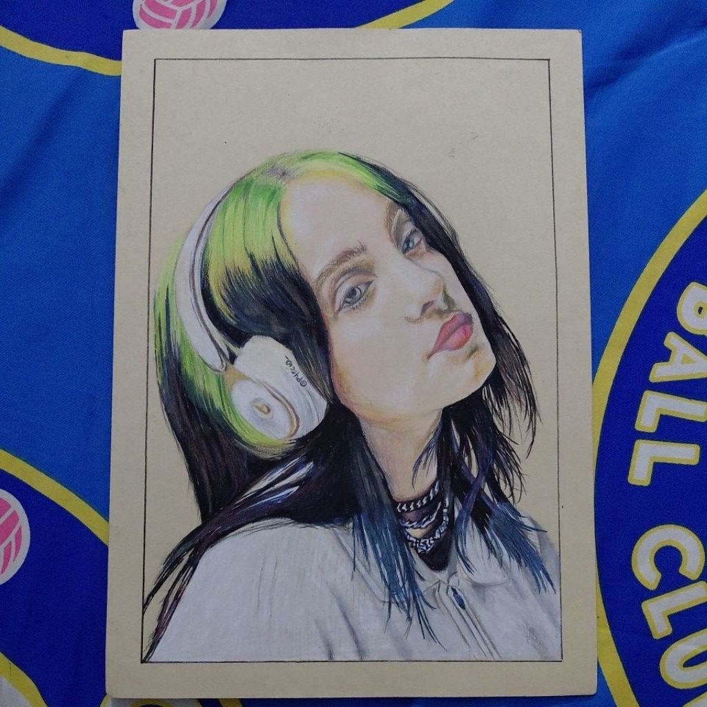 

lukisian pensil warna billie eilish