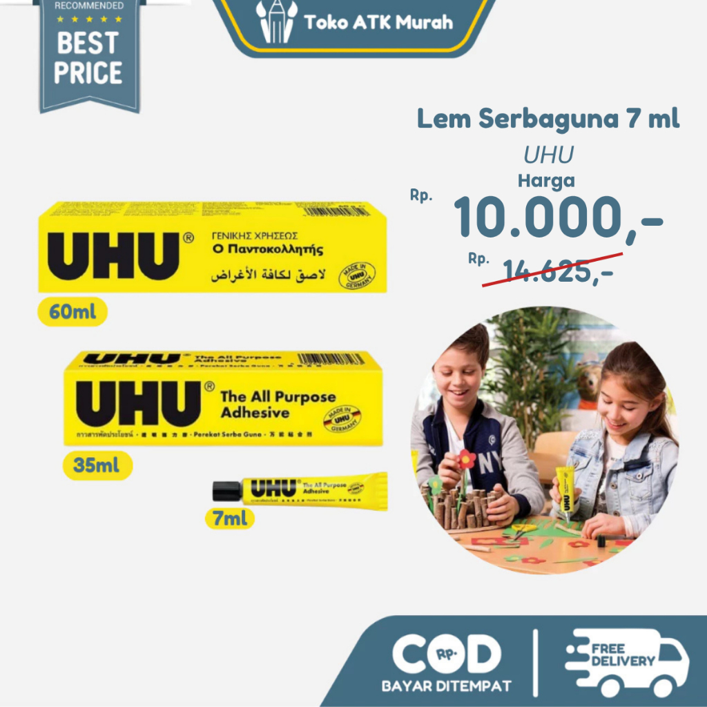 

Lem UHU Cair 7 ml / Lem Perekat Serba Guna UHU All Purpose Adhesive