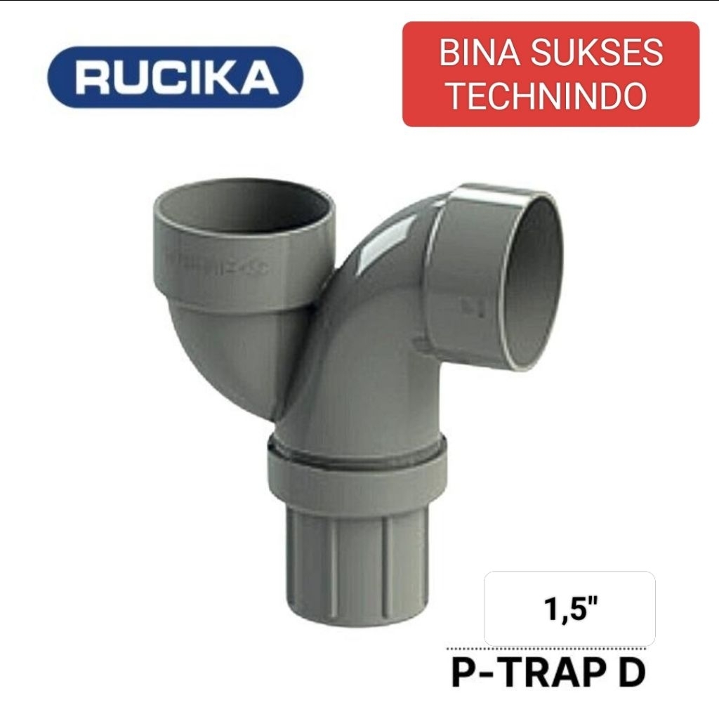 1.1/2" INCH 1,5" P TRAP P-TRAP D TIPIS RUCIKA FITTING PVC SAMBUNGAN LEHER ANGSA 40MM