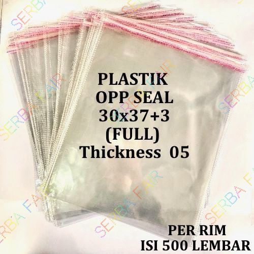 

Plastik OPP Seal / Lem 30x(37+3CM) 05 FULL / ISI 500 Lembar / VALUE TERBAIK