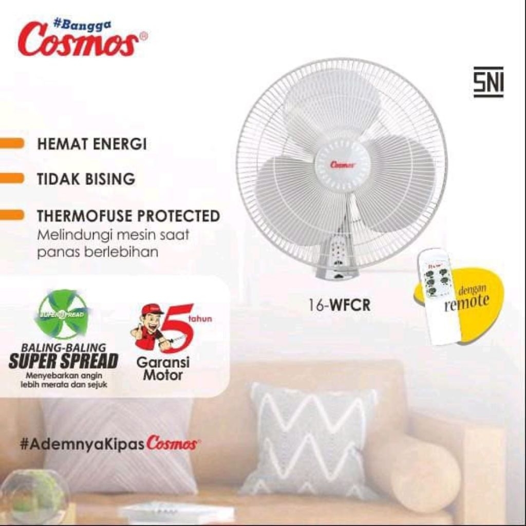 Wall Fan Cosmos 16 Wfcr Remote Kipas Angin Tembok 16 Inch Cosmos 16Wfcr Remote Kipas Angin Dinding C