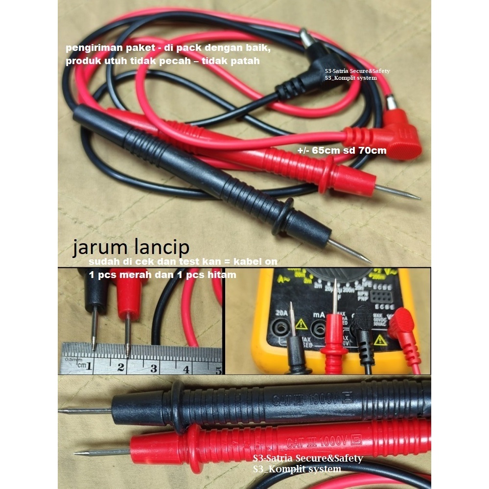 standard murah biasa Kabel multitester 1000v CATIII DT830D DT830B 830 830L tang amper clam ampere DT