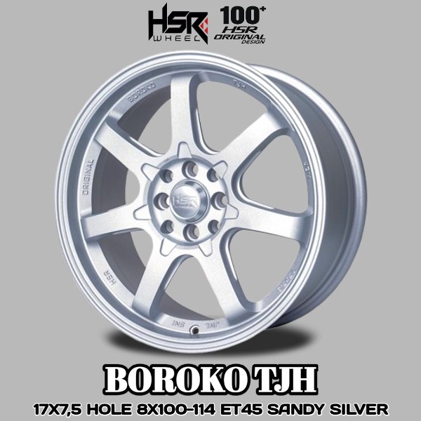 Velg Mobil Ring 17 HSR Boroko TJH PCD 4X100 & 4X114 R17 Tampilan Sporty