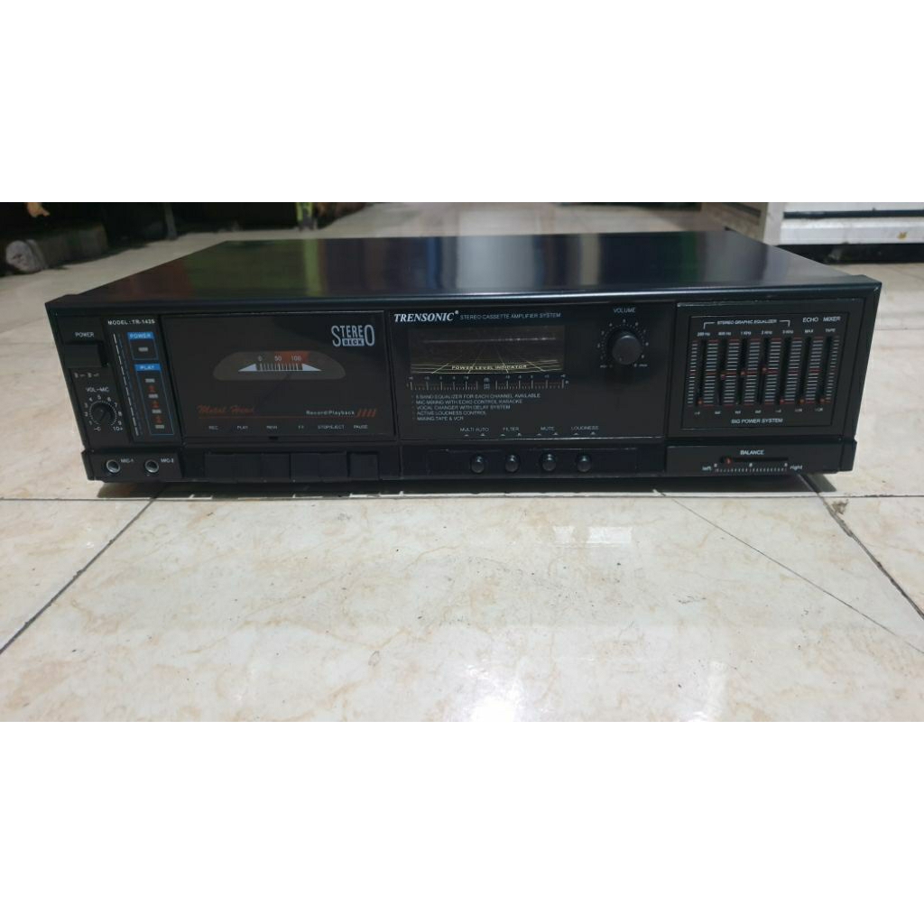 tape deck trensonic tr-1425 stereo amplifier karaoke second bekas normal siap pakai