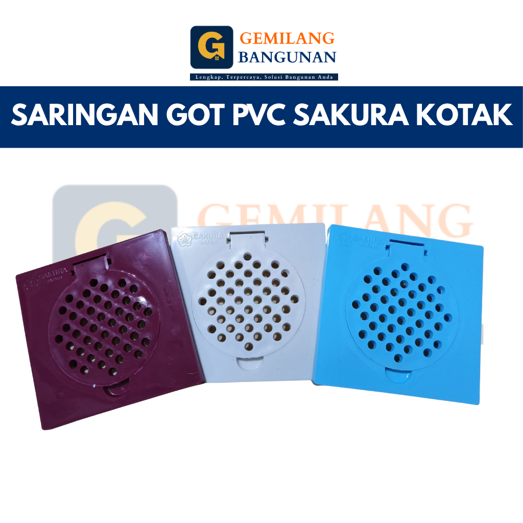 Saringan Got PVC Plat Tebal SAKURA  / Afur Avur PVC Floor Drain Air Kamar Mandi Toilet WC Model Kota