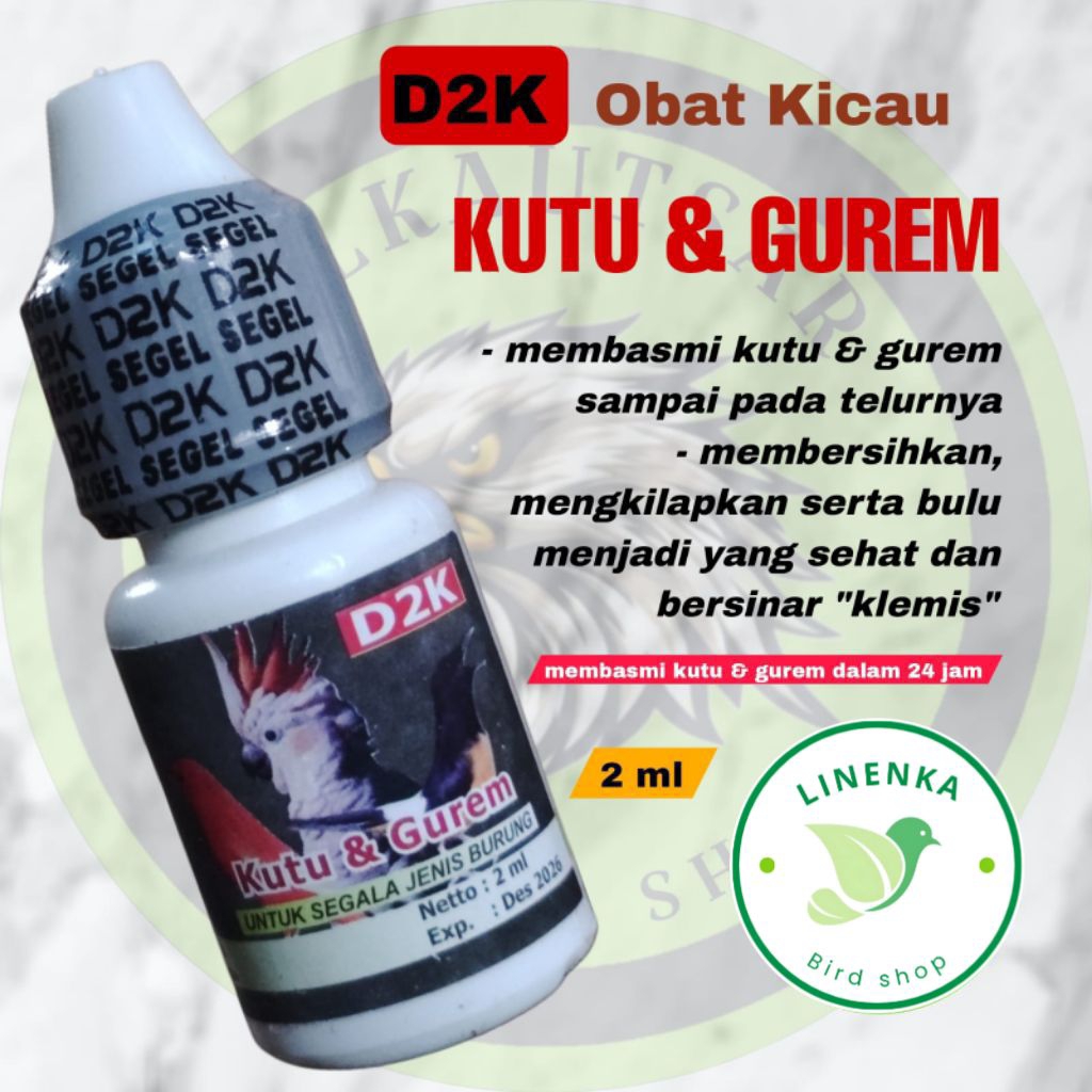 D2K KUTU GUREM OBAT BURUNG KUTUAN OBAT PEMBASMI KUTU BURUNG