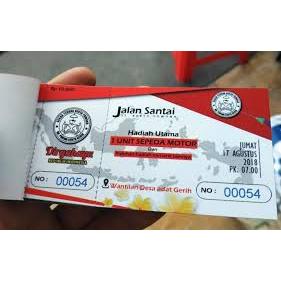 Kupon Undian Jalan Sehat 17 Agustusan Custom Free Design Karcis Masuk Parkir Tiket Wisata Kupon Bela