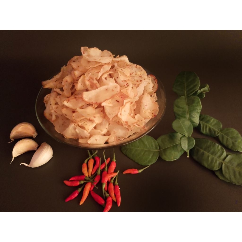 

Keripik Singkong Keriting Pedas Daun Jeruk