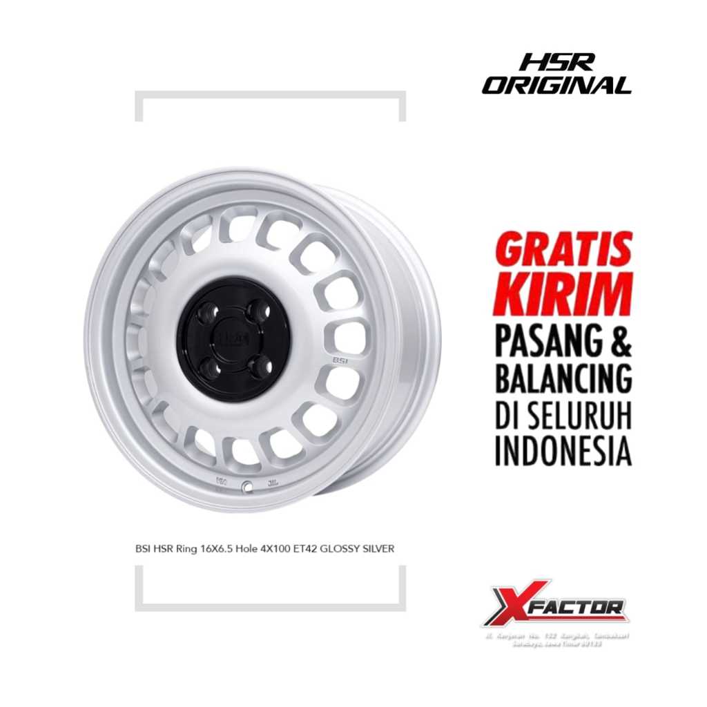VELG MOBIL HSR R16 HSR BSI R16X65 H4X100 ET42 GLOSSY SILVER