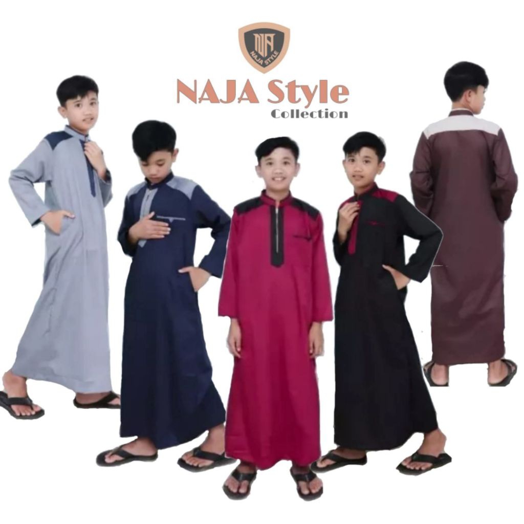 BEST SELLER GAMIS ANAK /JUBAH ANAK LAKI-LAKI 9 - 16 TAHUN LENGAN PANJANG KOMBINASI