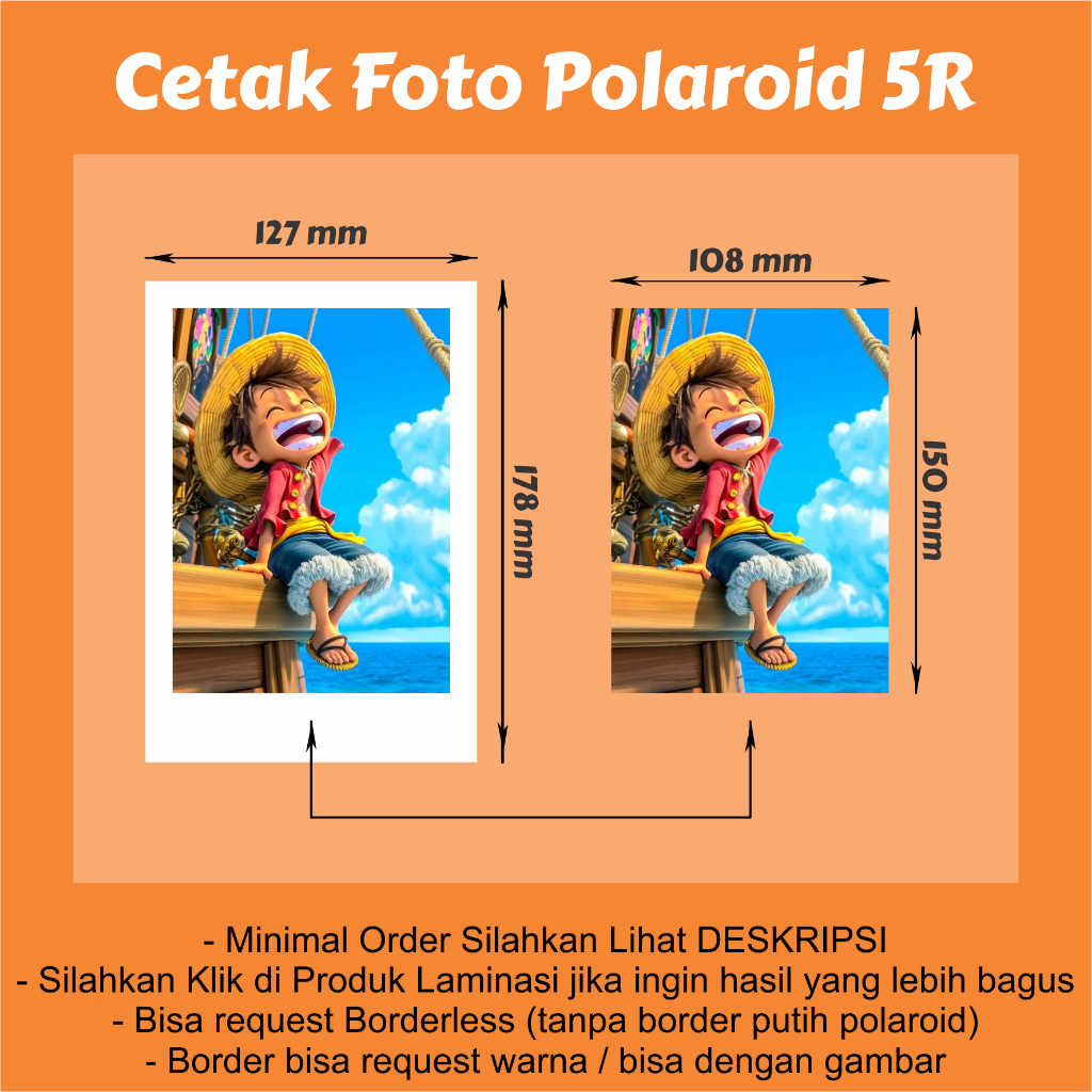 CETAK FOTO POLAROID UKURAN 5R