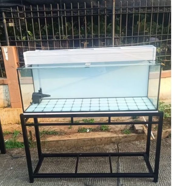 AQUARIUM KACA 120 60 60 10  mili full set rak dan top filter