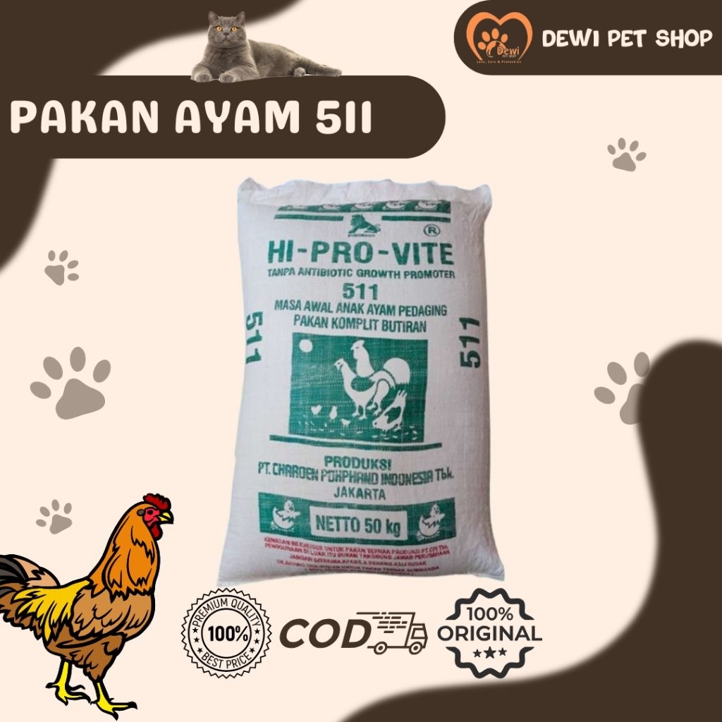 Pakan Ayam & Unggas / Voer/Pur Ayam 511 Repack 2/3/4/5kg