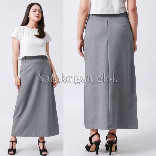 Rok Kerja Wanita Panjang Model A Line | Rok A line